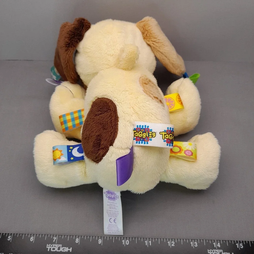 Taggies Yellow Puppy Dog Baby Lovey Security Blanket Rattle 10